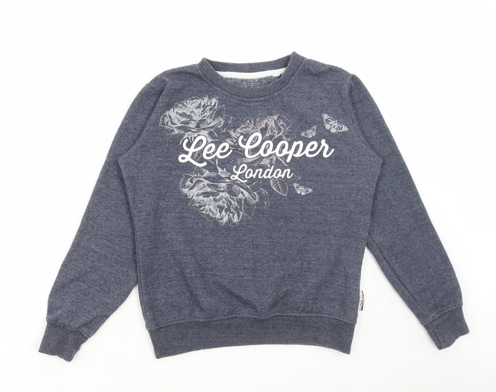 Lee Cooper Womens Blue Cotton Pullover Sweatshirt Size S Pullover