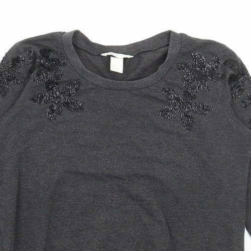 H&M Womens Grey Cotton Pullover Sweatshirt Size S Pullover