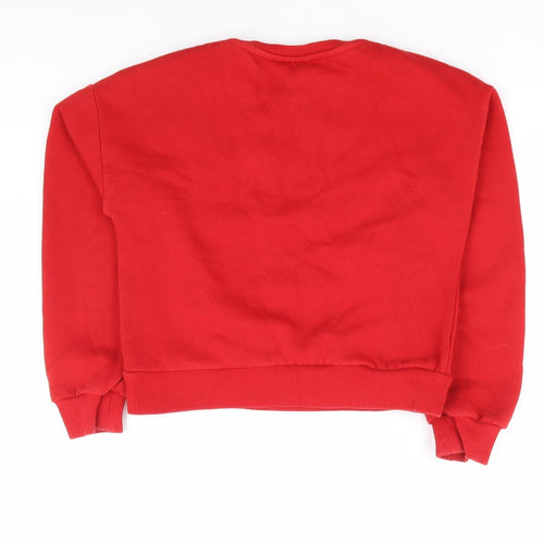 Matalan Girls Red Cotton Pullover Sweatshirt Size 9 Years Pullover - Minnie Mouse