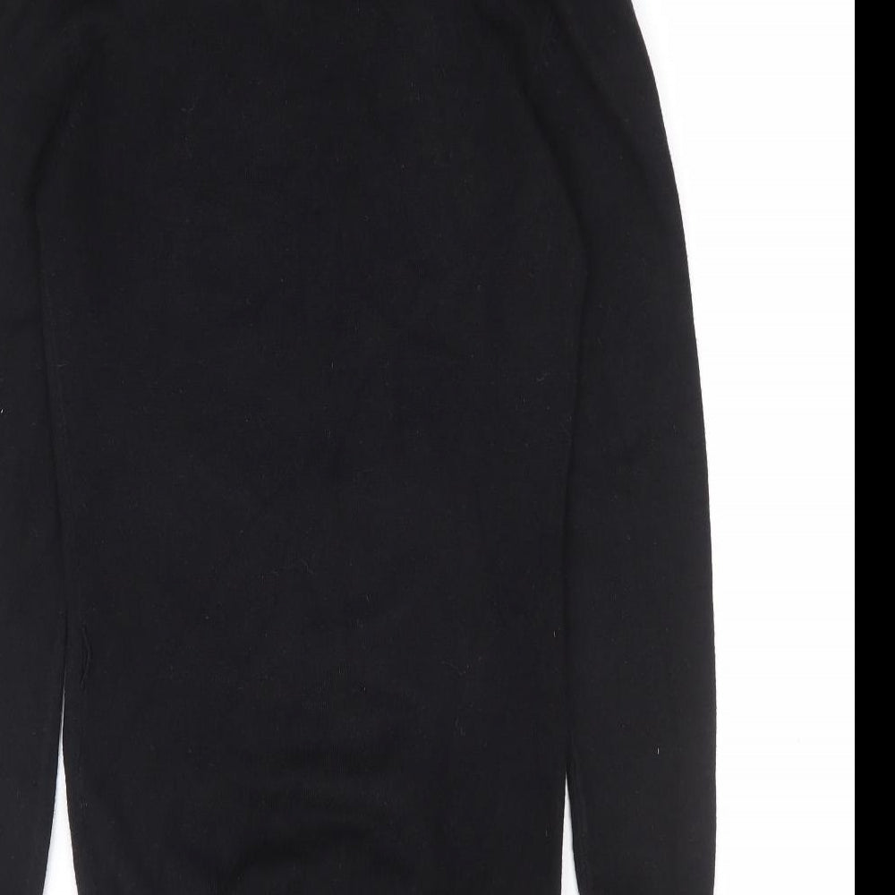 Tammy Girls Black Viscose Jumper Dress Size 16 Years Roll Neck Pullover