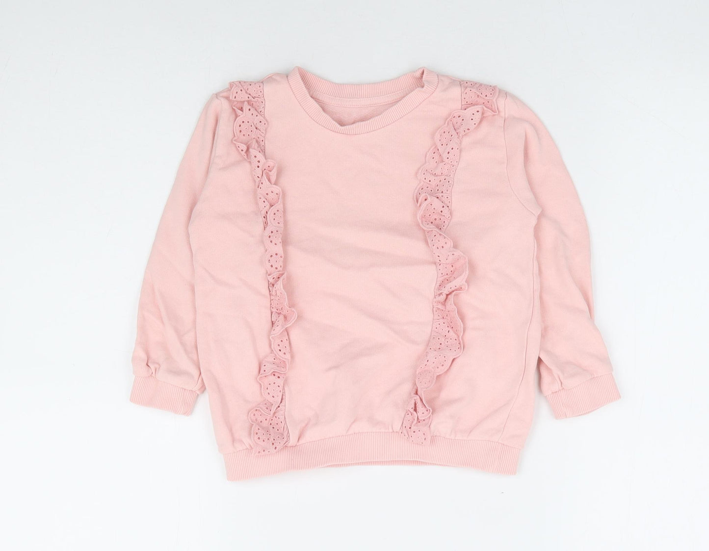 Matalan Girls Pink 100% Cotton Pullover Sweatshirt Size 3-4 Years Pullover