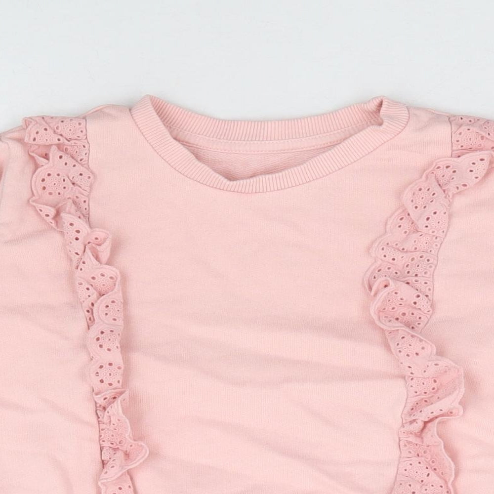 Matalan Girls Pink 100% Cotton Pullover Sweatshirt Size 3-4 Years Pullover