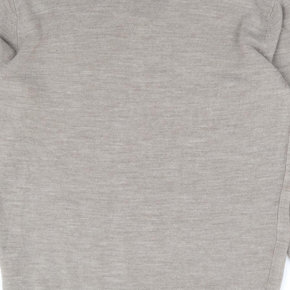 Greenwoods Mens Brown V-Neck Acrylic Pullover Jumper Size M