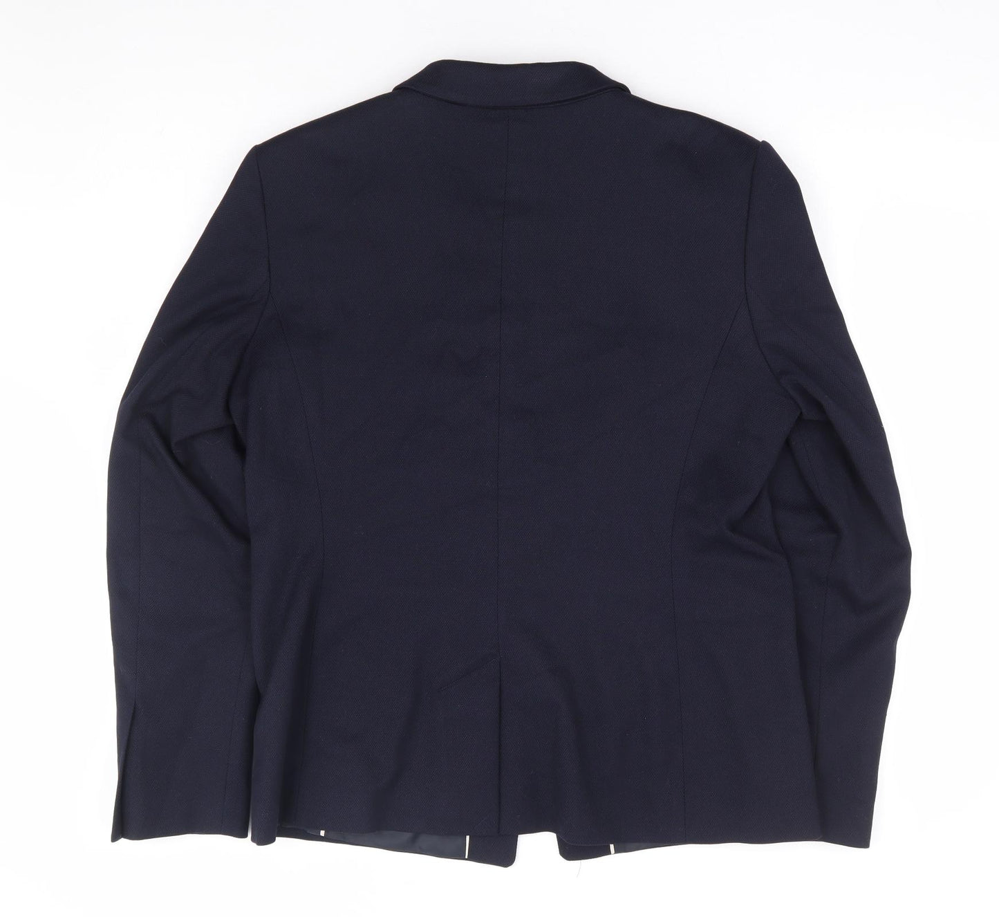 NEXT Womens Blue Polyester Jacket Suit Jacket Size 16