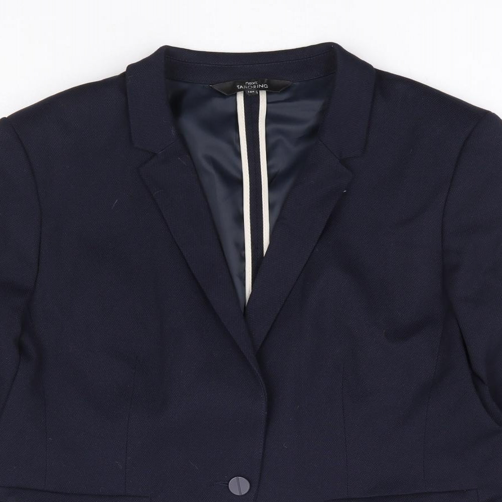 NEXT Womens Blue Polyester Jacket Suit Jacket Size 16