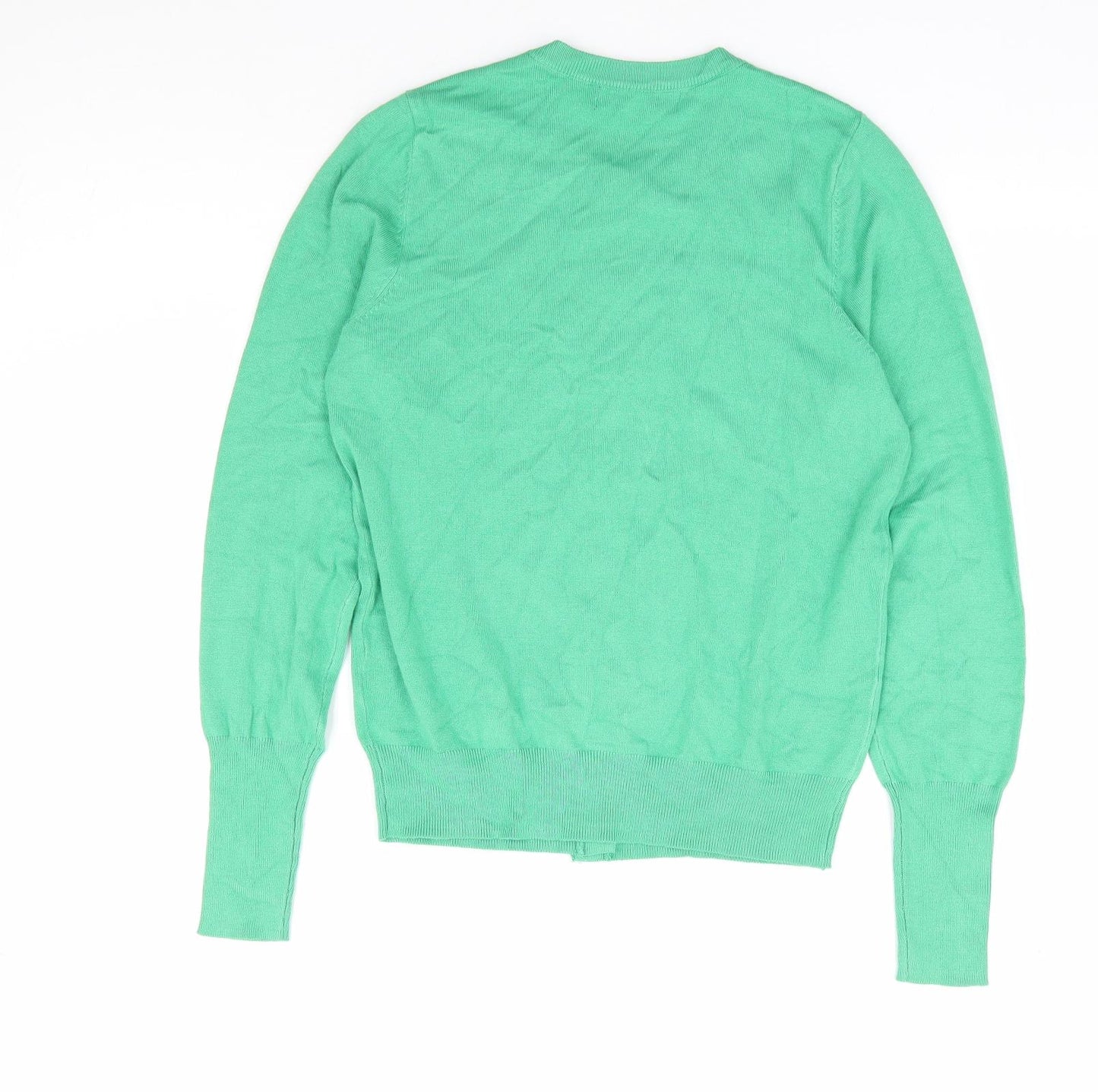 Marks and Spencer Womens Green Round Neck Polyester Cardigan Jumper Size 8