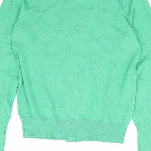 Marks and Spencer Womens Green Round Neck Polyester Cardigan Jumper Size 8