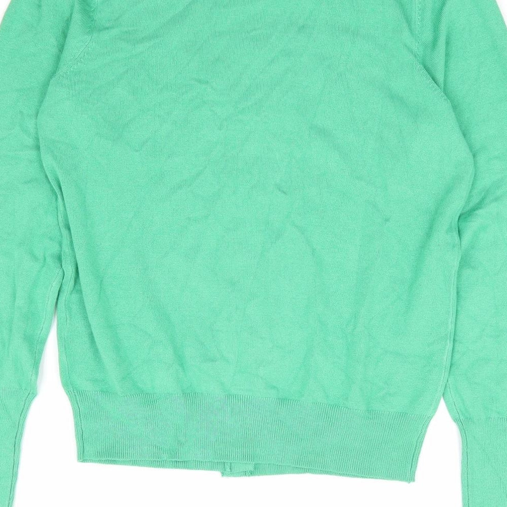 Marks and Spencer Womens Green Round Neck Polyester Cardigan Jumper Size 8