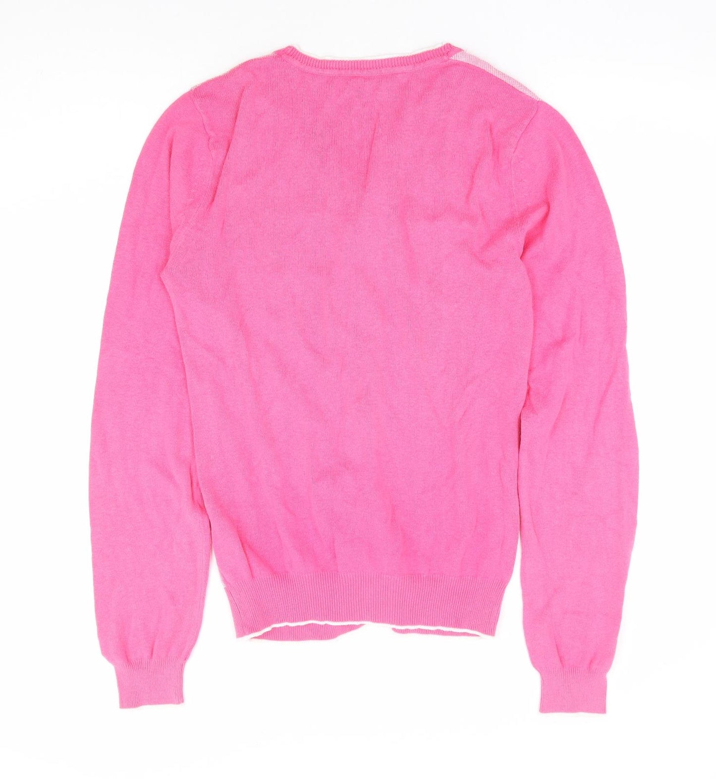 Primark Womens Pink V-Neck 100% Cotton Cardigan Jumper Size XS