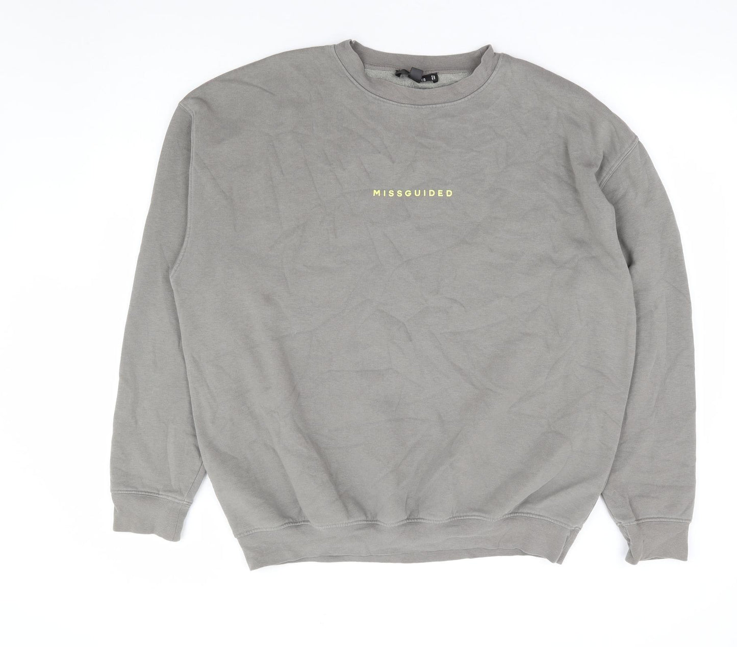 Missguided Womens Grey Cotton Pullover Sweatshirt Size M Pullover