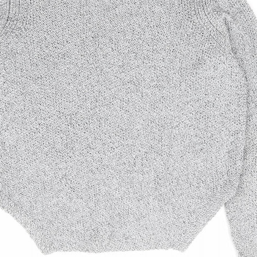 VERO MODA Womens Grey Round Neck Polyester Henley Jumper Size S