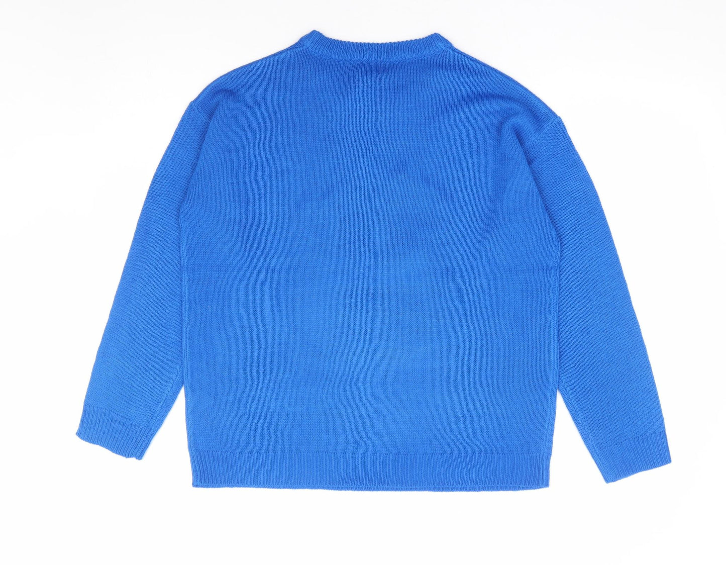 Pole Nord Womens Blue Round Neck Acrylic Pullover Jumper Size S - Christmas Penguin