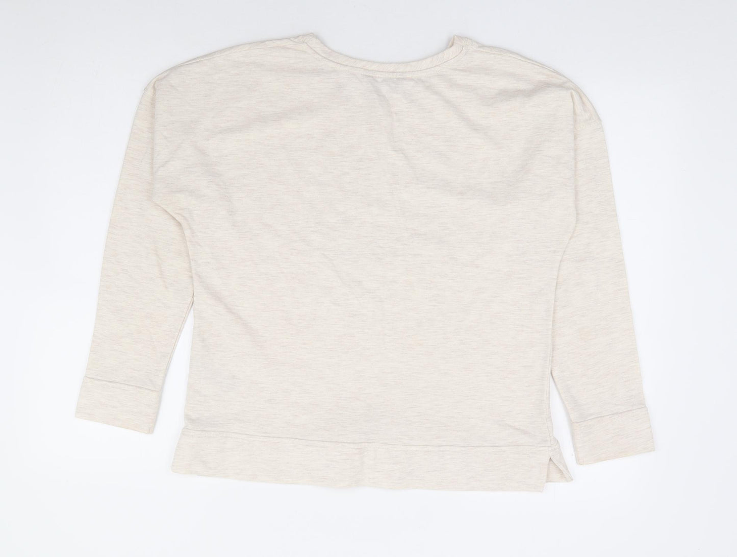 Marks and Spencer Womens Beige Polyester Pullover Sweatshirt Size 12 Pullover - Christmas Reindeer