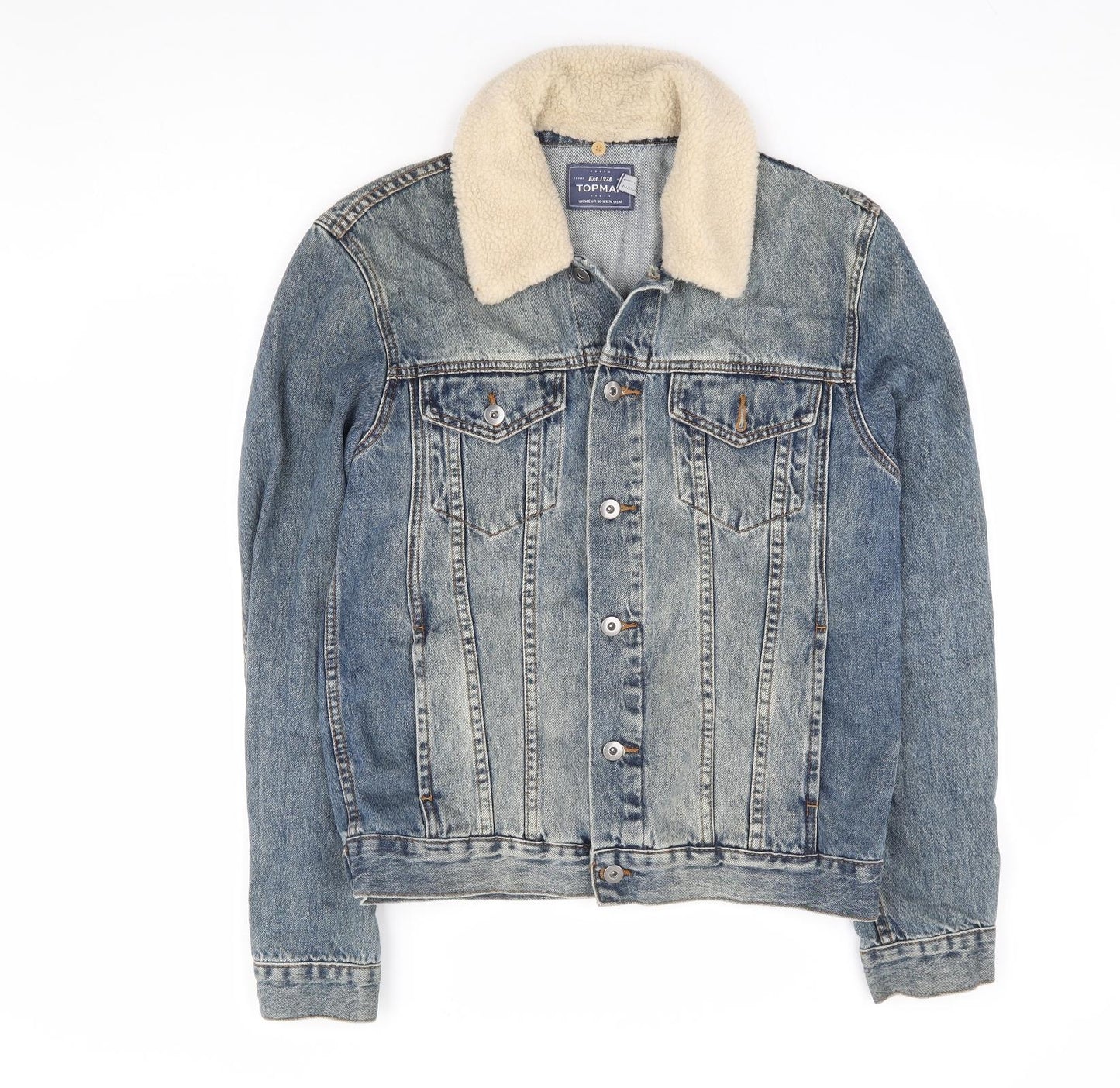 Topman Mens Blue Jacket Size M Button