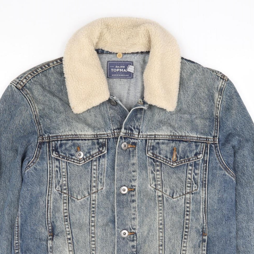 Topman Mens Blue Jacket Size M Button