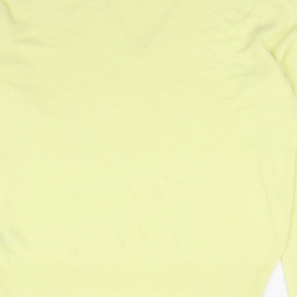 Marks and Spencer Womens Yellow V-Neck Acrylic Pullover Jumper Size 14