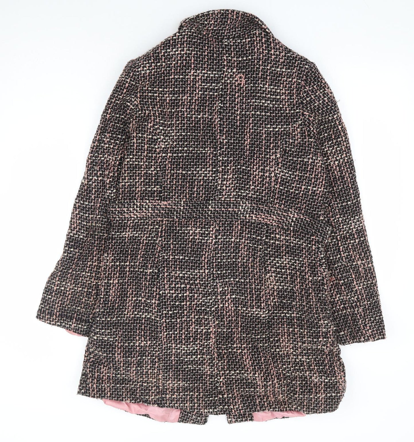 Nikita Womens Pink Check Overcoat Coat Size L Button