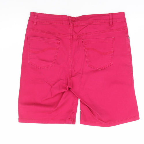Peacocks Womens Pink Cotton Cargo Shorts Size 14 L10 in Regular Zip