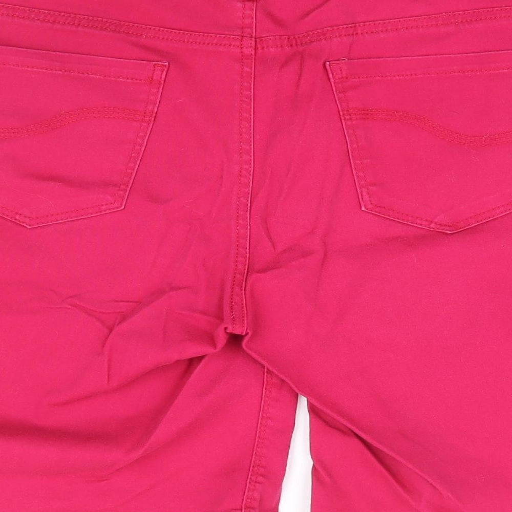 Peacocks Womens Pink Cotton Cargo Shorts Size 14 L10 in Regular Zip