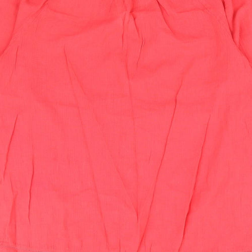 Bonmarché Womens Red 100% Cotton Jersey Blouse Size 14 V-Neck