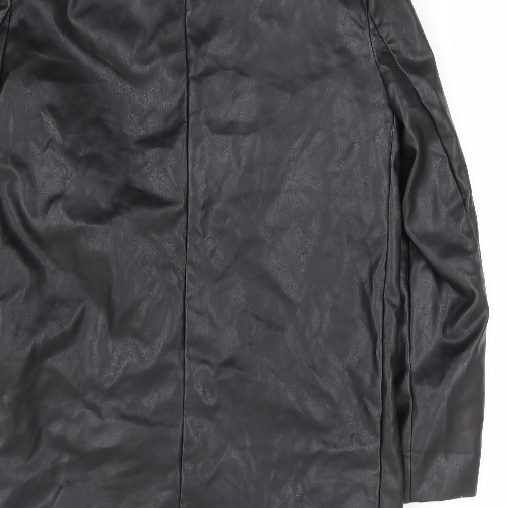 Cameo Rose Womens Black Jacket Size 10 Button - Faux Leather