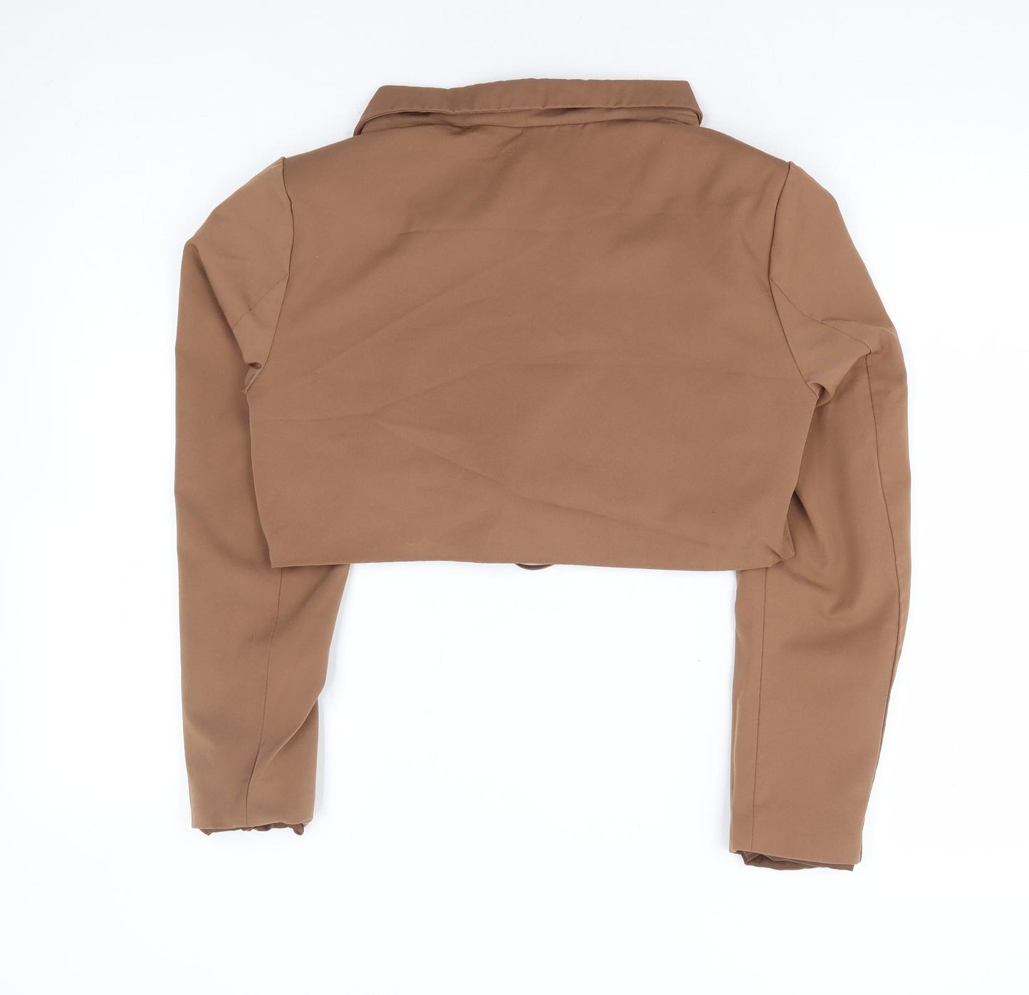 SheIn Womens Brown Jacket Size M Tie - Tie Waist Jacket