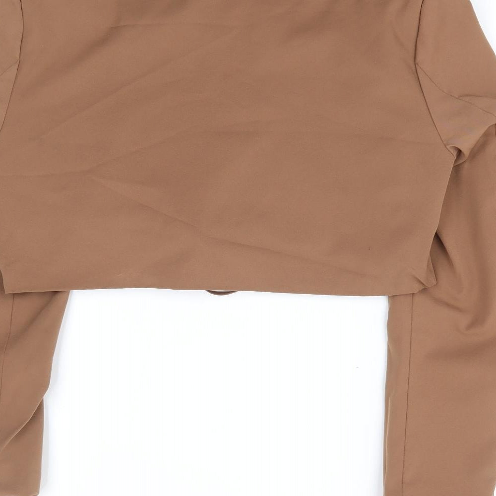 SheIn Womens Brown Jacket Size M Tie - Tie Waist Jacket