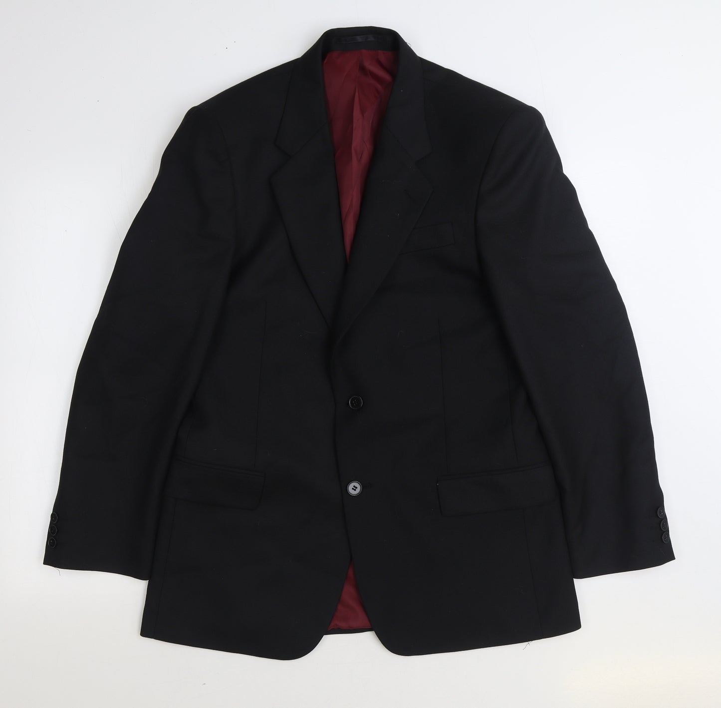 Dimensions Mens Black Wool Jacket Suit Jacket Size 36