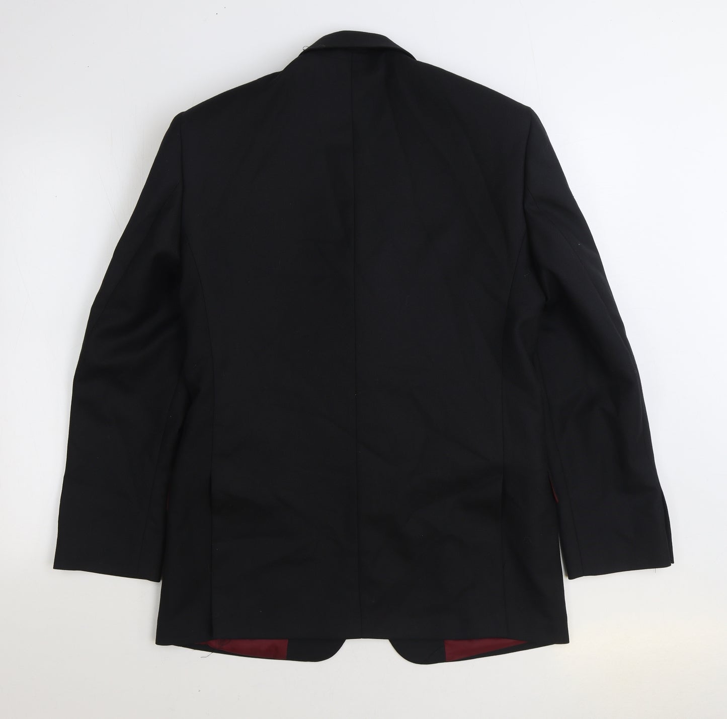 Dimensions Mens Black Wool Jacket Suit Jacket Size 36
