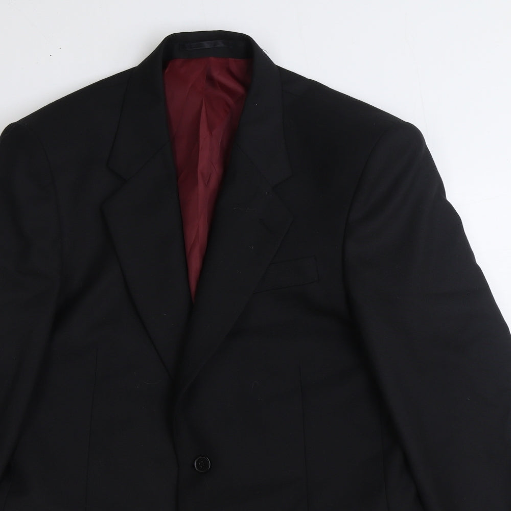 Dimensions Mens Black Wool Jacket Suit Jacket Size 36
