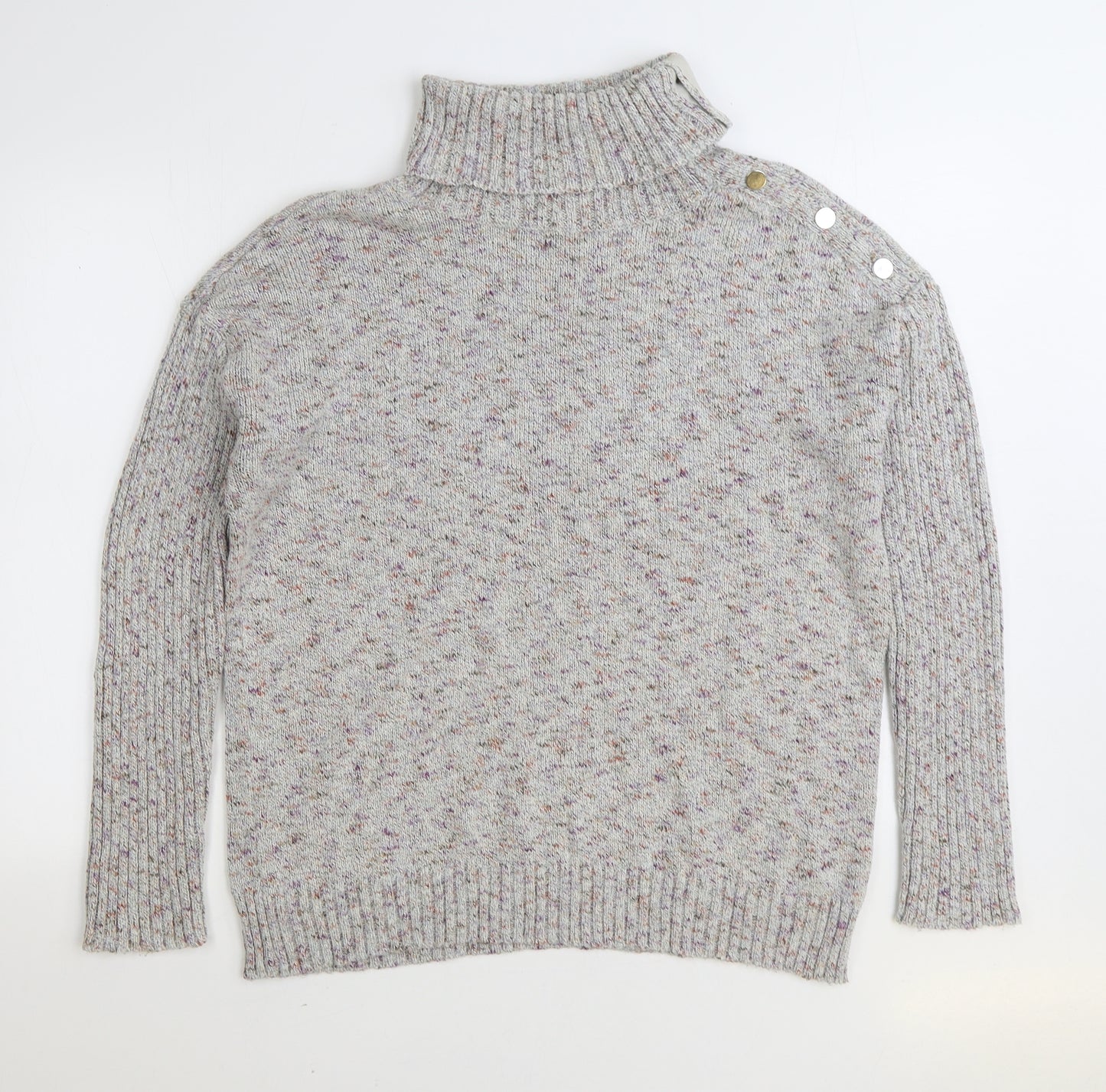 Peyton Primrose Womens Multicoloured Roll Neck Cotton Pullover Jumper Size L