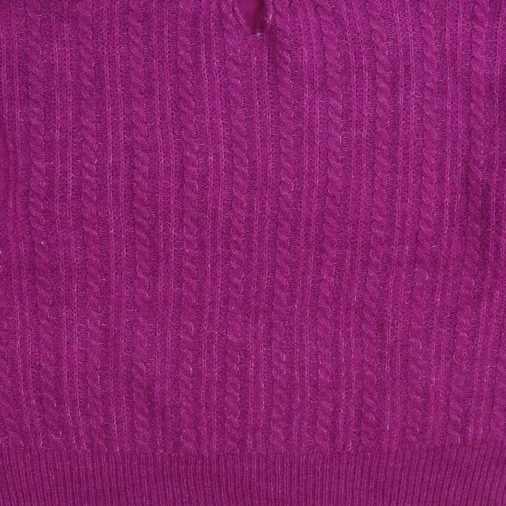 NEXT Womens Purple Mock Neck Acrylic Pullover Jumper Size S - Lace Detail