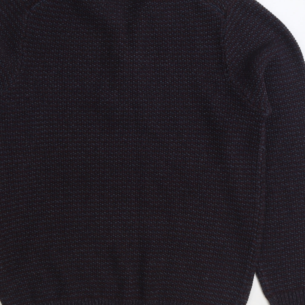 Marks and Spencer Mens Blue Collared Acrylic Pullover Jumper Size M