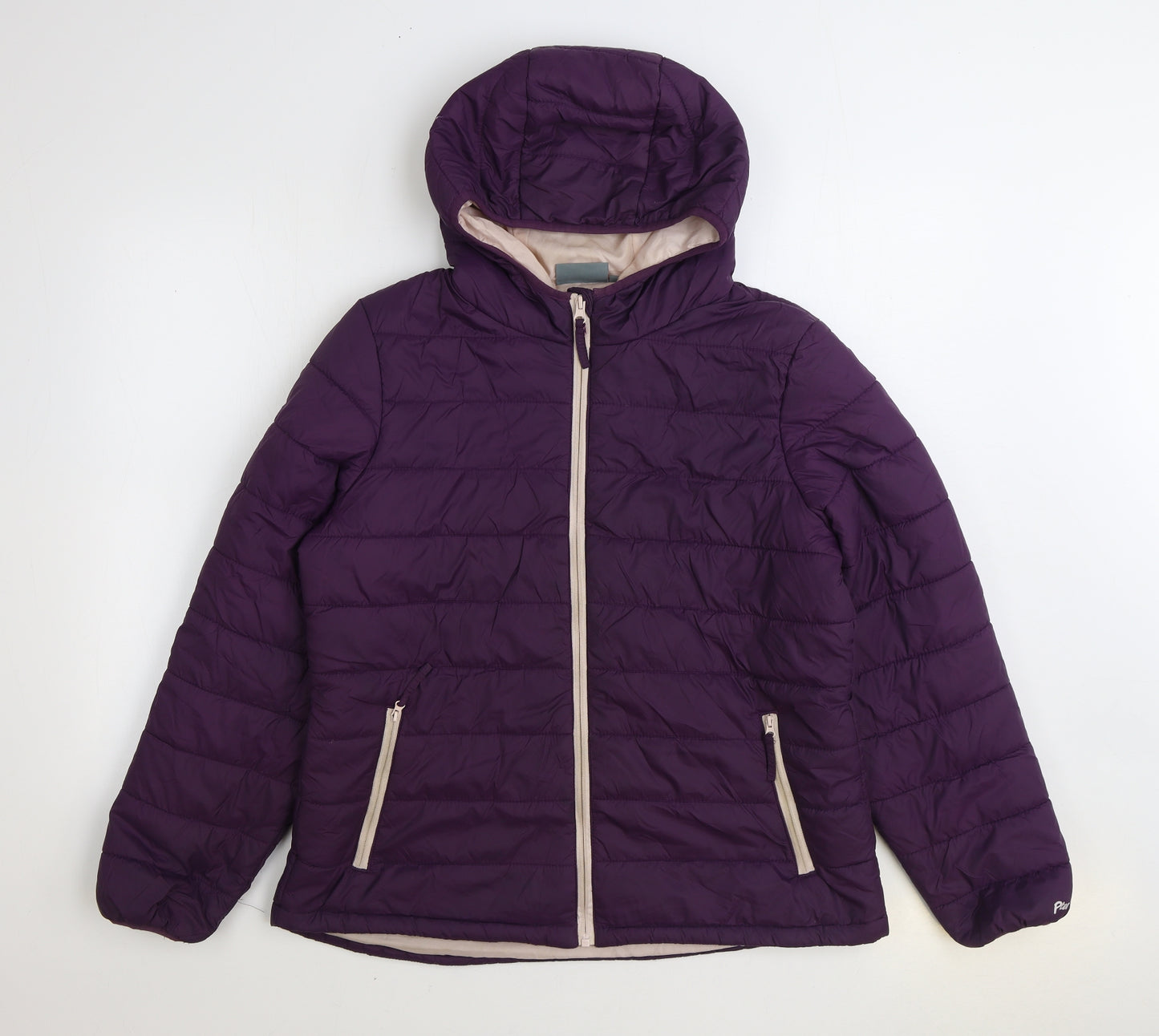Peter Storm Womens Purple Quilted Coat Size 14 Zip
