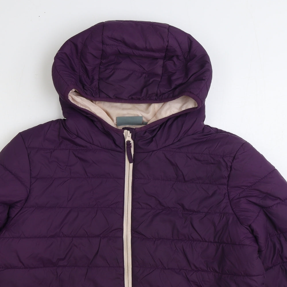 Peter Storm Womens Purple Quilted Coat Size 14 Zip
