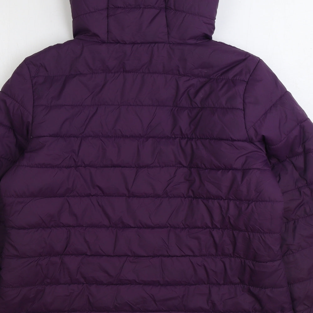 Peter Storm Womens Purple Quilted Coat Size 14 Zip