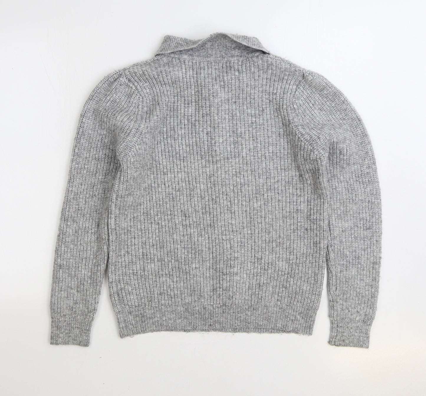 Primark Mens Grey Collared Acrylic Pullover Jumper Size M