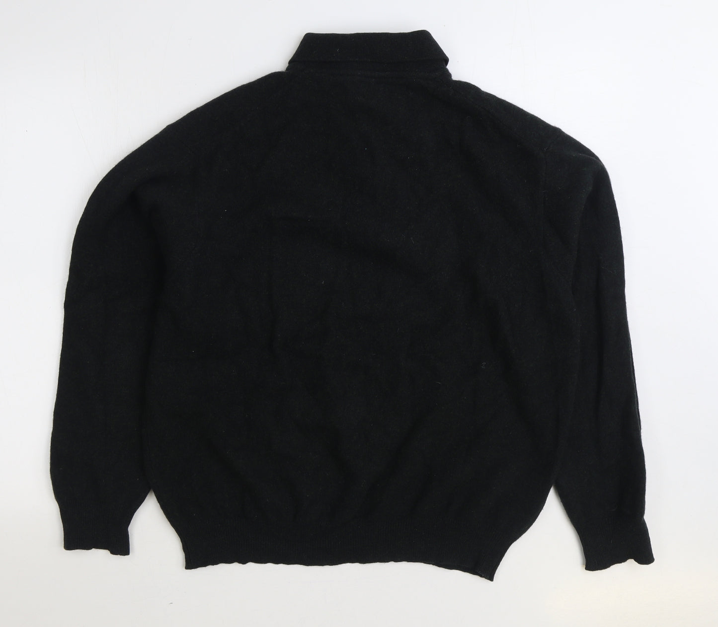 United Colors of Benetton Mens Green Collared Wool Pullover Jumper Size M