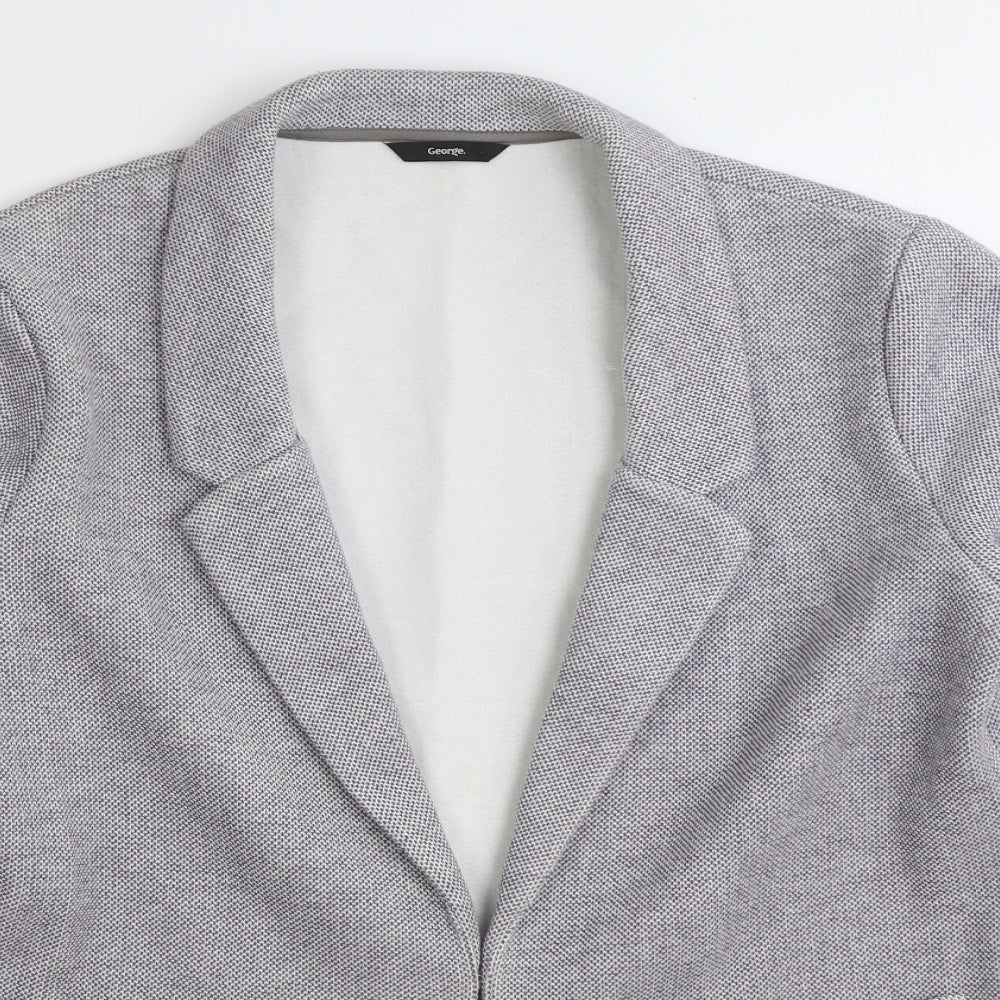 George Womens Blue Jacket Blazer Size 14 Hook & Eye
