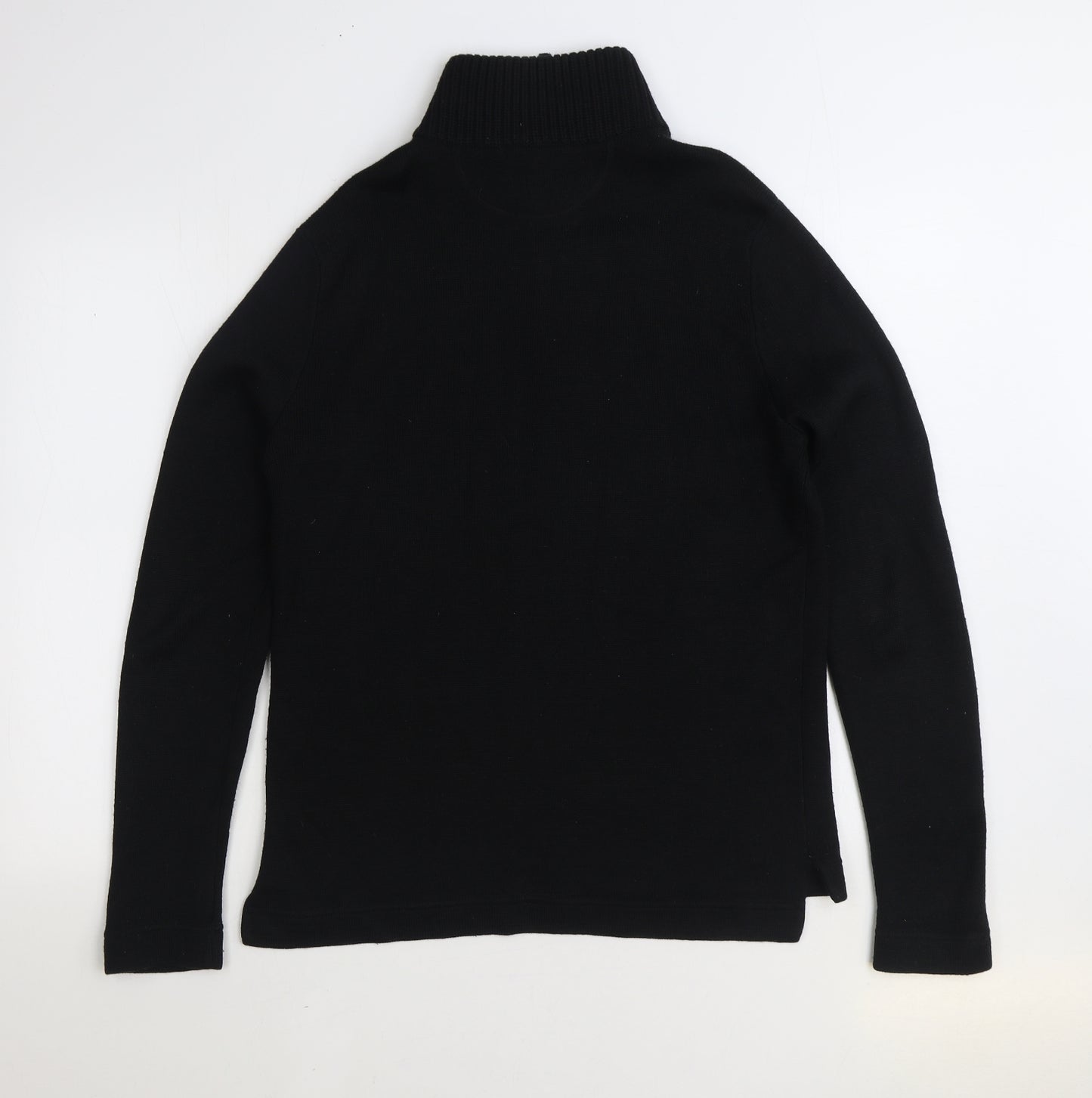 Armani Jeans Mens Black High Neck Acrylic Pullover Jumper Size L