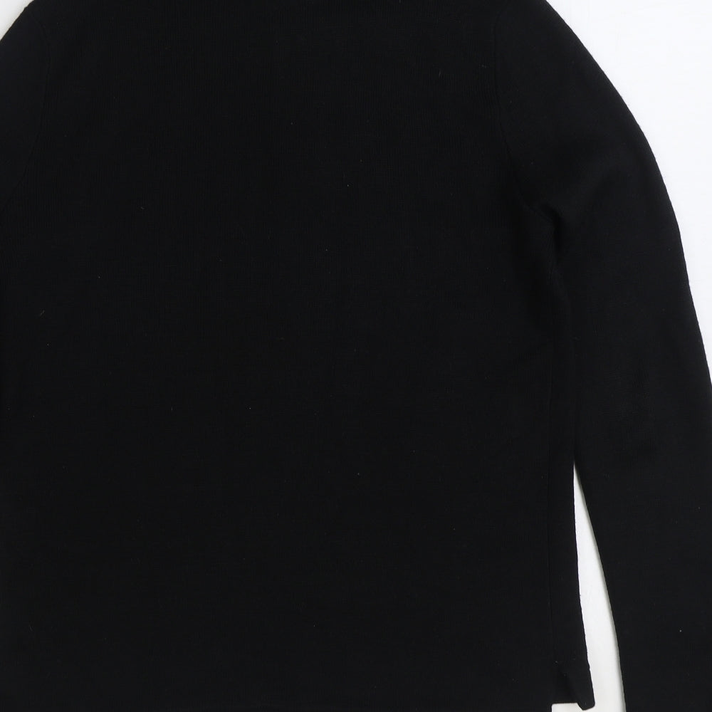 Armani Jeans Mens Black High Neck Acrylic Pullover Jumper Size L