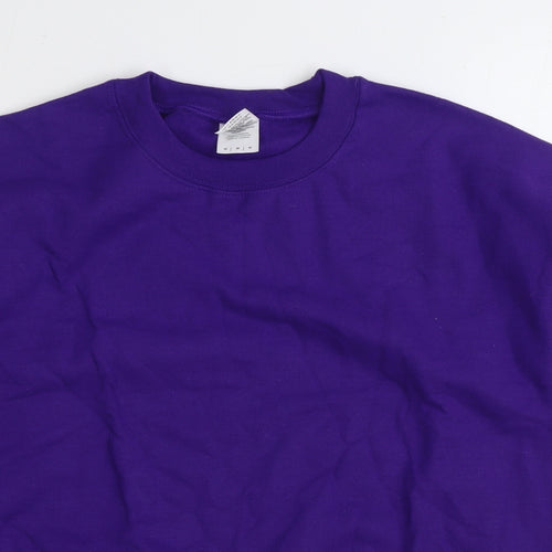 Gildan Mens Purple Cotton Pullover Sweatshirt Size M