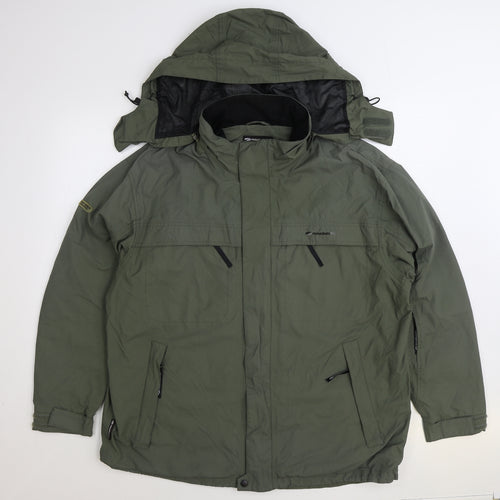 Mountain Life Mens Green Rain Coat Coat Size XL Zip