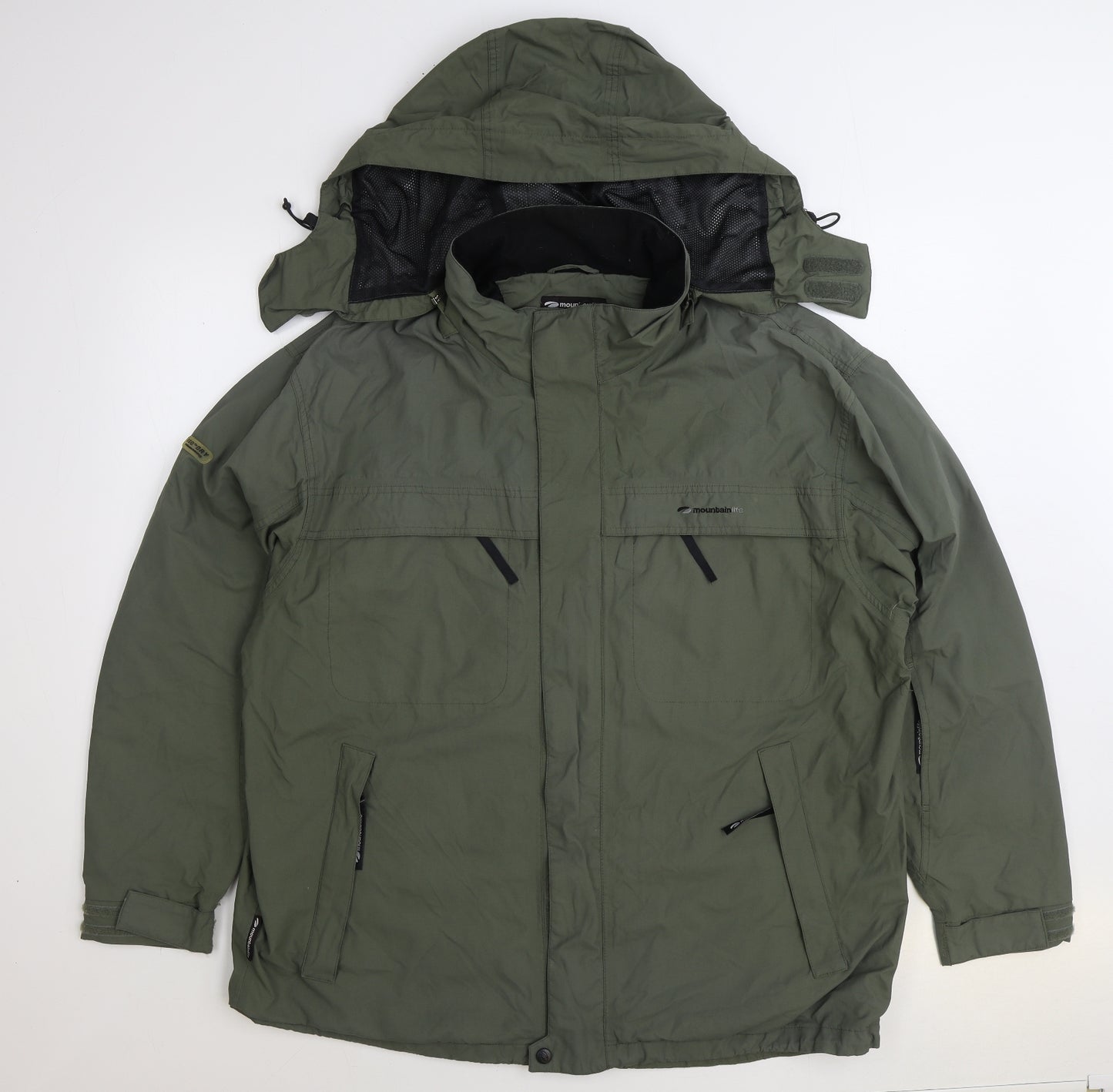 Mountain Life Mens Green Rain Coat Coat Size XL Zip