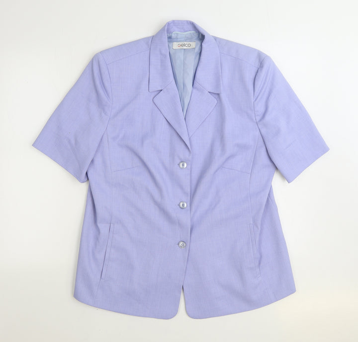 Gelco Womens Blue Jacket Blazer Size 20 Button - Short Sleeve