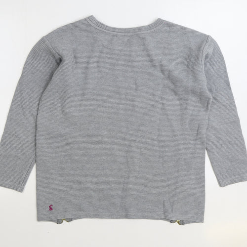 Joules Womens Grey 100% Cotton Pullover Sweatshirt Size 14 Zip