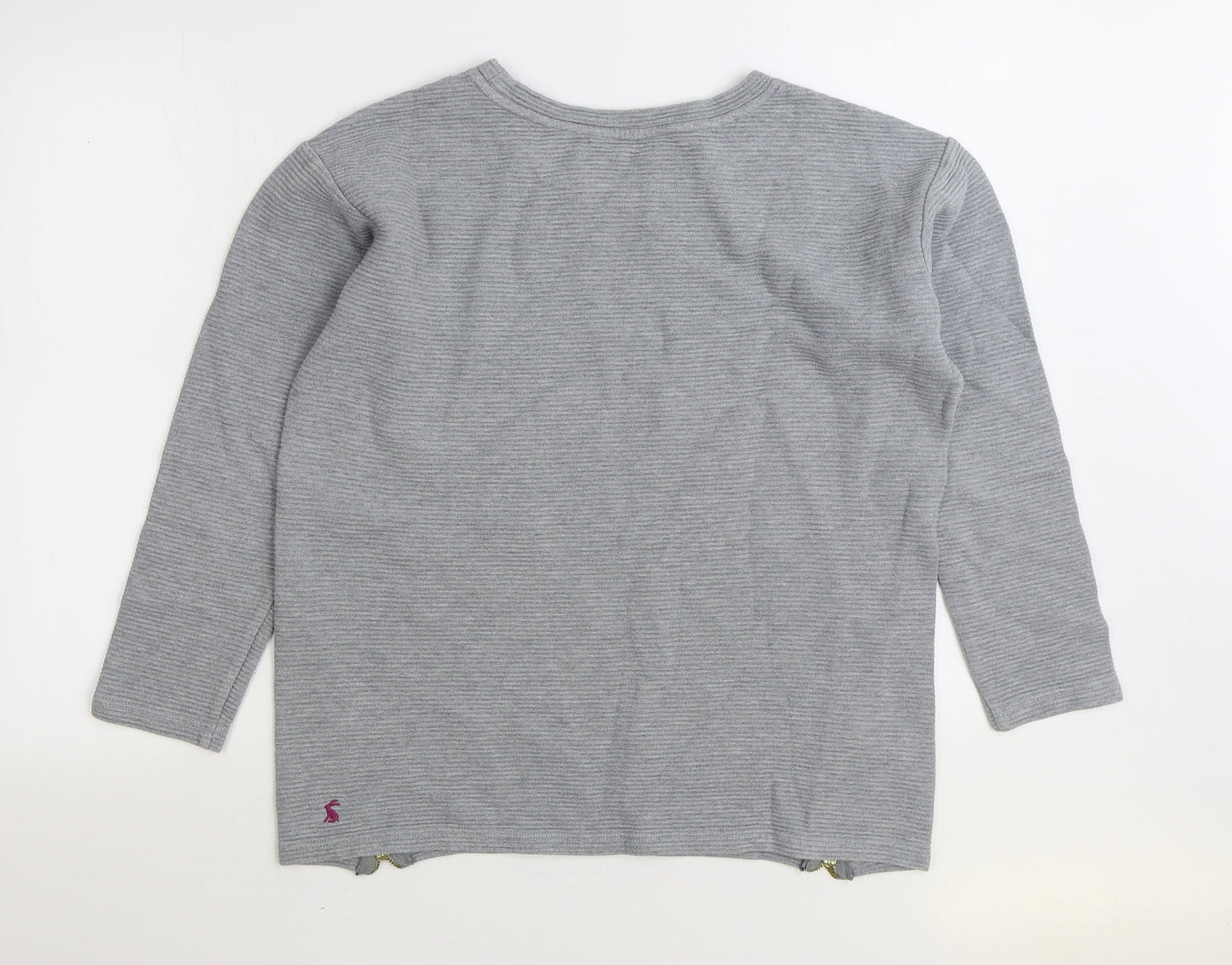 Joules Womens Grey 100% Cotton Pullover Sweatshirt Size 14 Zip
