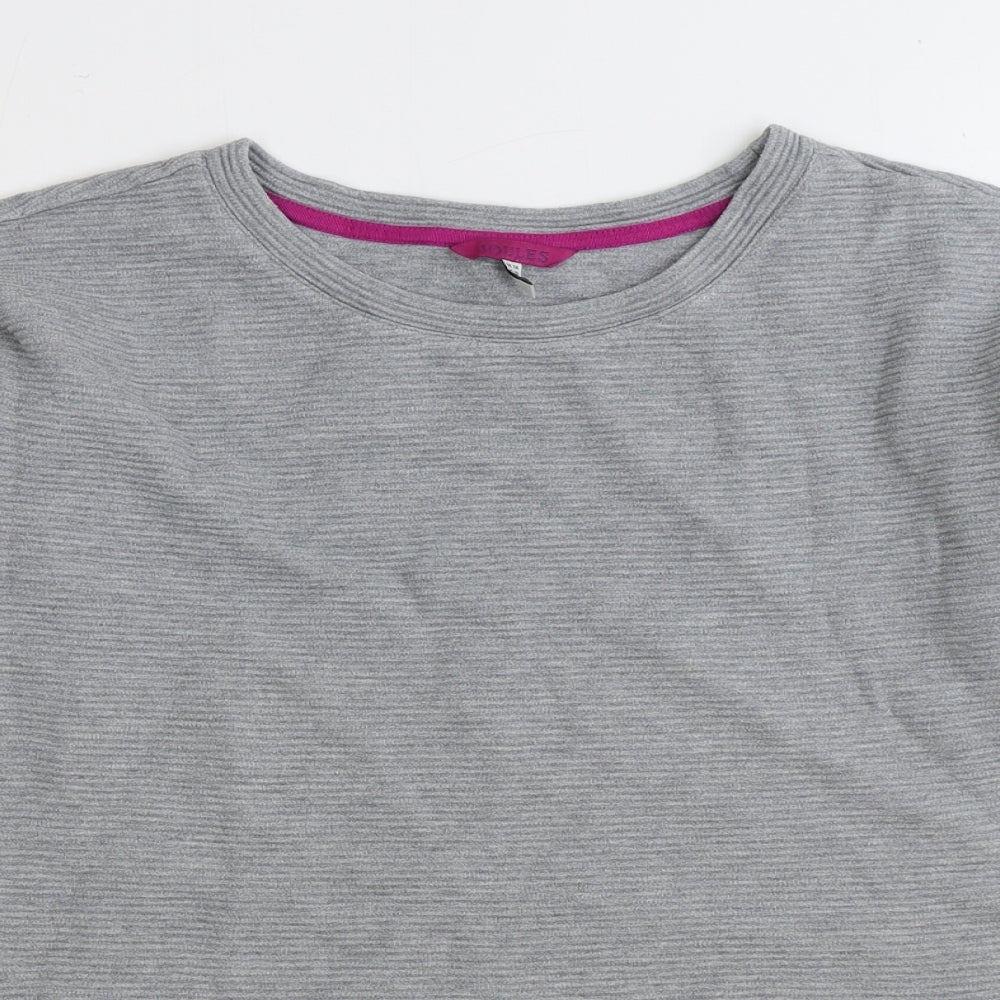Joules Womens Grey 100% Cotton Pullover Sweatshirt Size 14 Zip