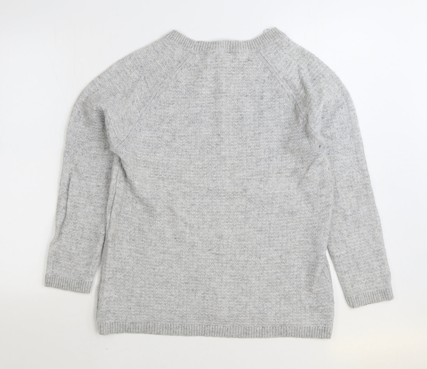 Monsoon Womens Grey Boat Neck Acrylic Pullover Jumper Size 12