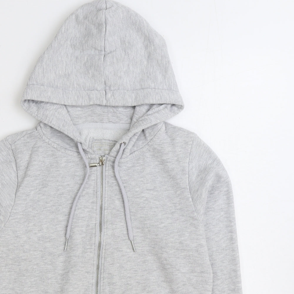 Atmosphere Womens Grey Cotton Pullover Hoodie Size 12 Zip